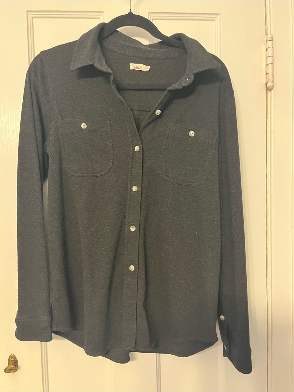 Faherty Legend Grey Heather Button-Up Shirt - Long Sleeve M Coastal Gorp